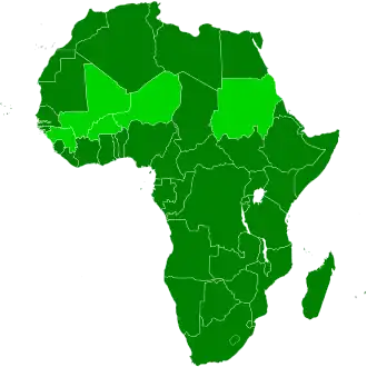 Description de l'image Map of the African Union with Suspended States.svg.