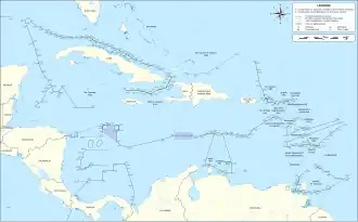 Carte de la Mer caraïbe