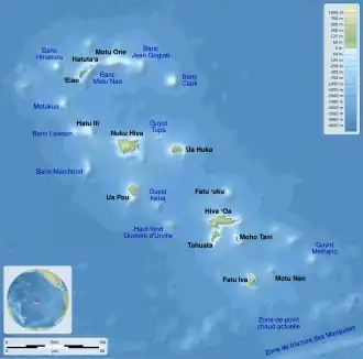 Carte des îles Marquises.