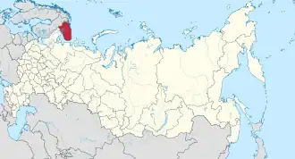 Localisation de Oblast de Mourmansk