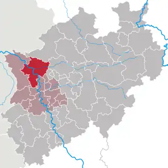 Localisation de Arrondissement de Wesel
