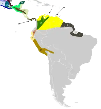 Description de l'image Odocoileus virginianus SA map.svg.