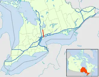 Carte de l'autoroute 404.