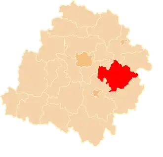 Localisation de Powiat de Tomaszów Mazowiecki