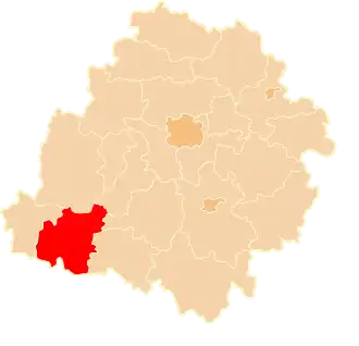 Localisation de Powiat de Wieluń