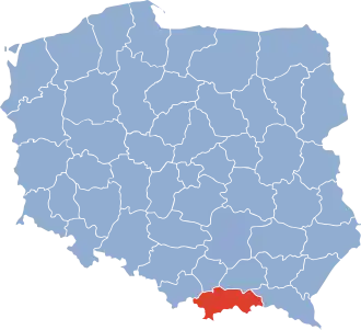 Localisation de Voïvodie de Nowy Sącz