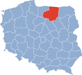 Localisation de Voïvodie d'Olsztyn