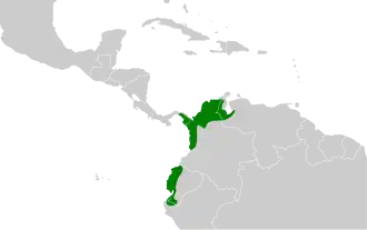 Description de l'image Pachyramphus homochrous map.svg.