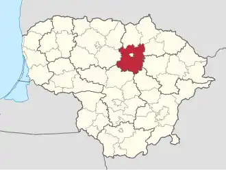 Localisation de Municipalité du district de Panevėžys