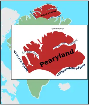 Carte de la terre de Peary.