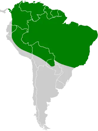 Description de l'image Pilherodius pileatus map.svg.