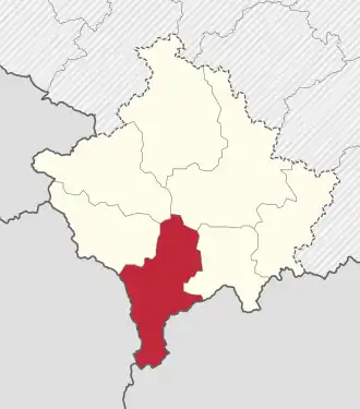 Localisation de District de Prizren