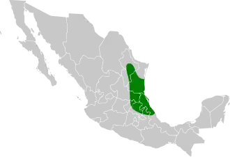 Description de l'image Rhodothraupis celaeno map.svg.