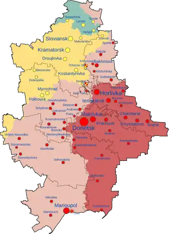 Localisation de Oblast de Donetsk