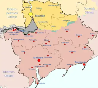 Localisation de Oblast de Zaporojié