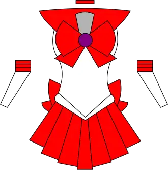 Dessin simplifié du costume de Sailor Mars