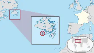 Localisation de Saint-Pierre-et-Miquelon