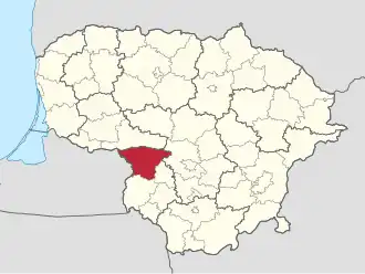 Localisation de Municipalité du district de Šakiai
