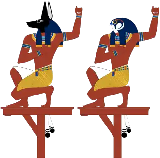 Âmes de Nekhen (chacal) et de Pé (faucon)