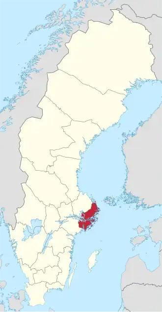 Localisation de Comté de Stockholm