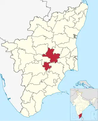 Localisation de District de Tiruchirappalli