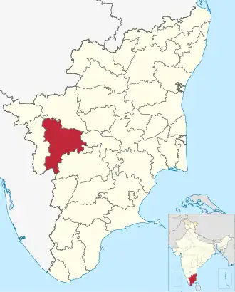 Localisation de District de Tiruppur