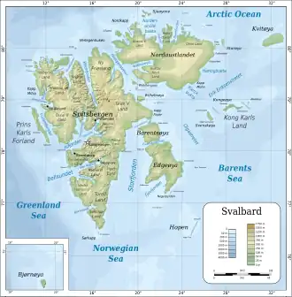 Carte du Svalbard.