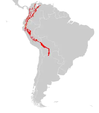 Description de l'image Tremarctos ornatus distribution.svg.