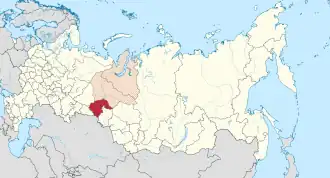 Localisation de Oblast de Tioumen
