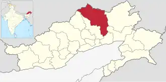 Localisation de District du haut Siang