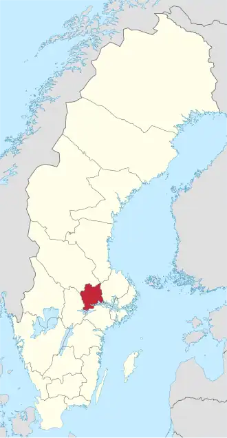 Localisation de Comté de Västmanland