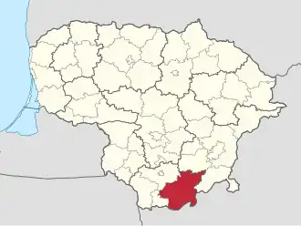Localisation de Municipalité du district de Varėna
