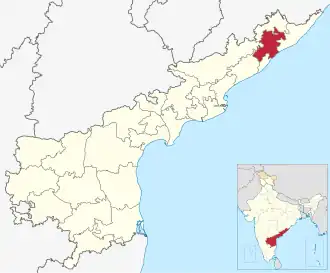 Localisation de District de Vizianagaramవిజయనగర౦