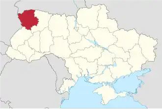 Localisation de Oblast de Volhynie