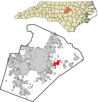 Localisation de Knightdale