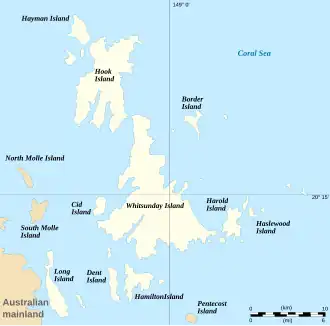Carte des îles Whitsunday