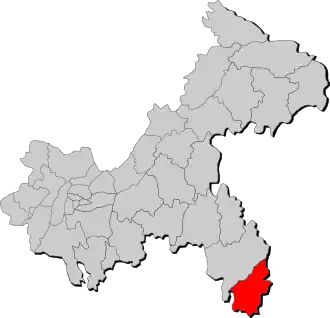 Localisation de Xiùshān tǔjiāzú miáozú Zìzhìxiàn