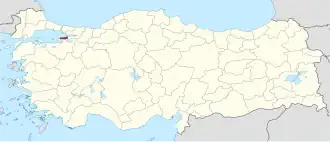 Localisation de Yalova