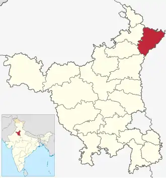 Localisation de District de Yamuna Nagar यमुनानगर जिला