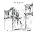 Merlons et portière, illustrés par l'architecte Carlo Nigra (1856-1942).