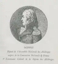 représentation de Amédée Doppet en noir et blanc