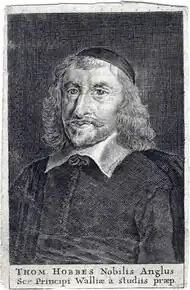 Buste de Hobbes à 58 ans de trois quart, regard scrutateur, lèvres timidement pincées, calotte sur la tête.