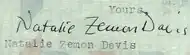 signature de Natalie Zemon Davis
