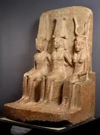 Triade de Ramsès&nbsp;II, Amon et Hathor.