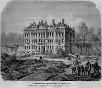 Les ruines du Château-Neuf et ses alentours, février 1871.