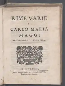 Rime varie, 1688