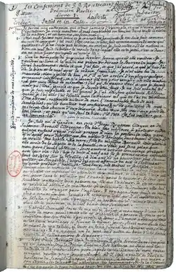 Reproduction d'un feuillet manuscrit.