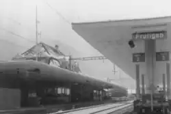 La gare de Frutigen le 3 novembre 1980.