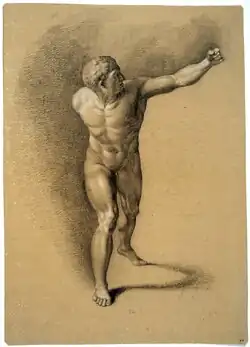Dessin de Nicolaas Cornelis sans le bras droit.