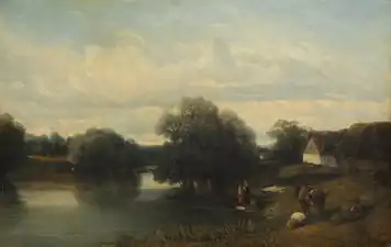 Cottage au bord de la rivière avec des lavandières (1835), Cleveland Museum of Art.